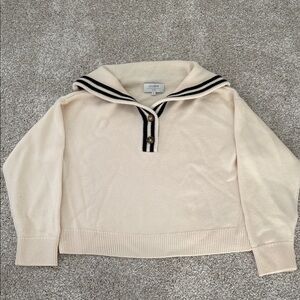 La Ligne Cream Cardigan with Black Accents